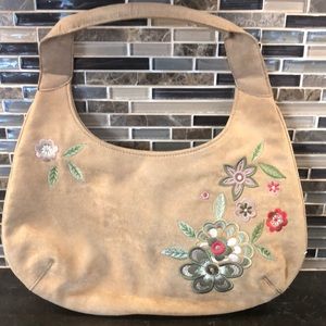 NWOT LULU Tan boho chic embroidered‎ hobo purse